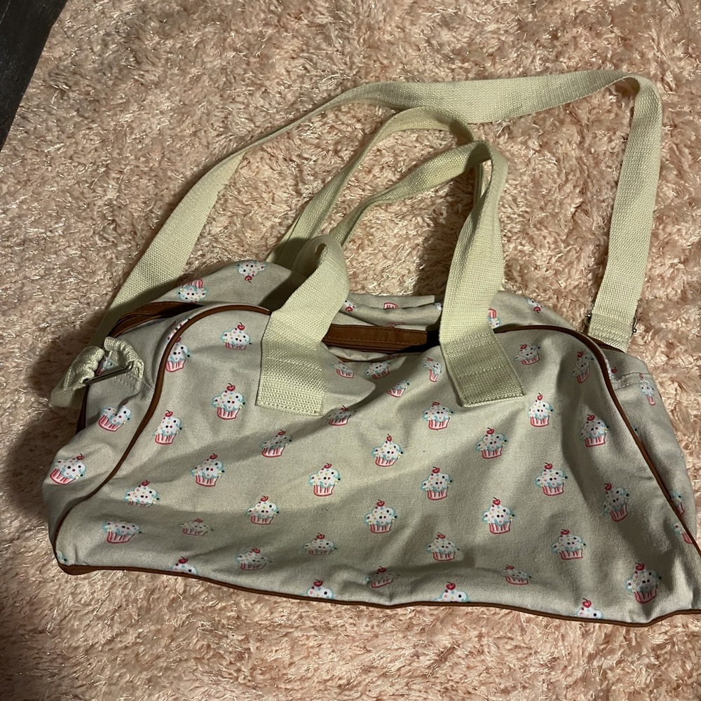 Cupcake Print Duffle Bag